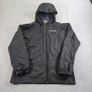 Columbia Kids Black Hooded Zip Up Lightweight Jacket Size M 10 12